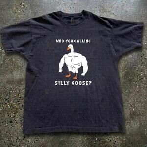 Who You Calling Silly Goose Black Cotton T-Shirt